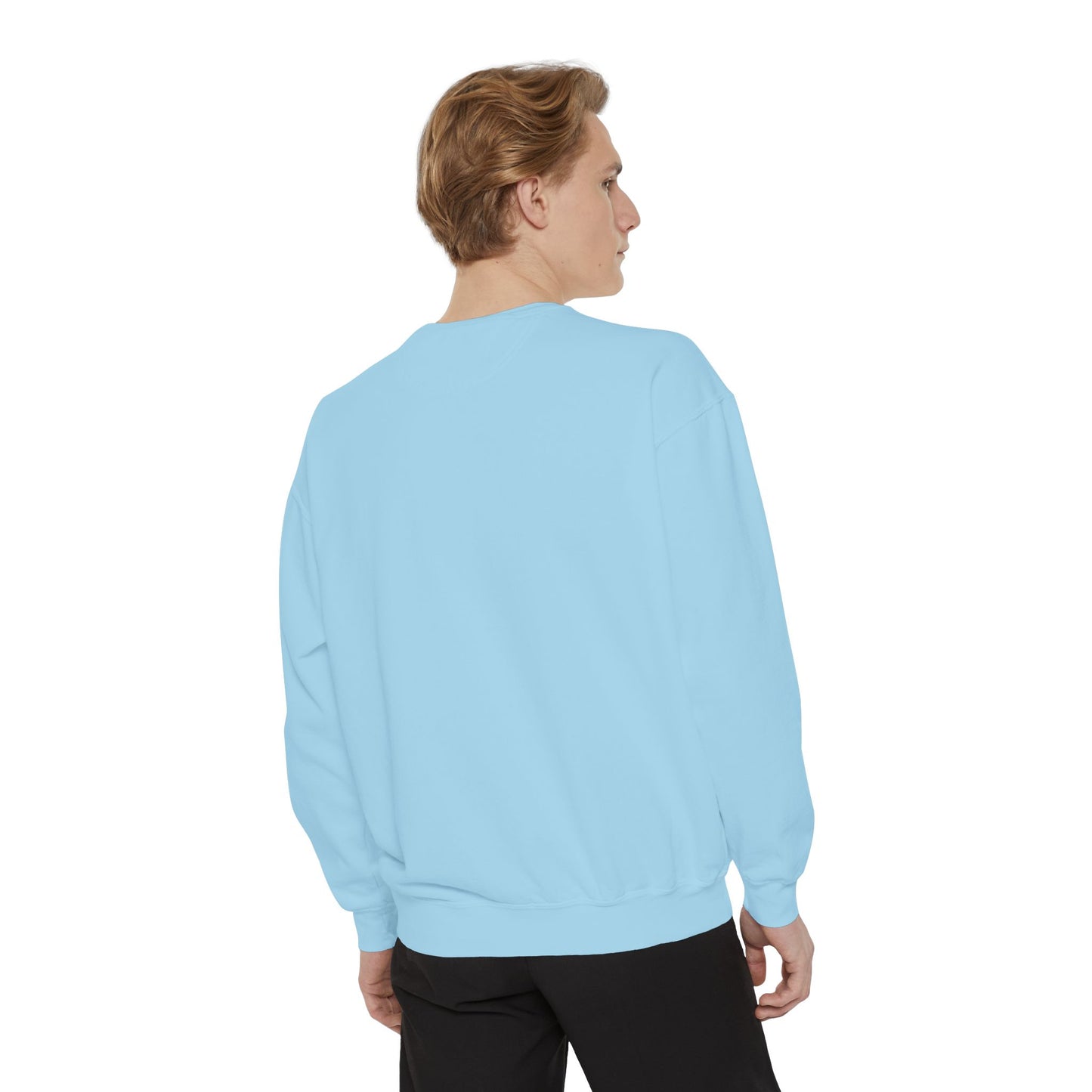 Everton Lane® Garment-Dyed Sweatshirt – Sky Blue | Signature Navy Blue Embroidery