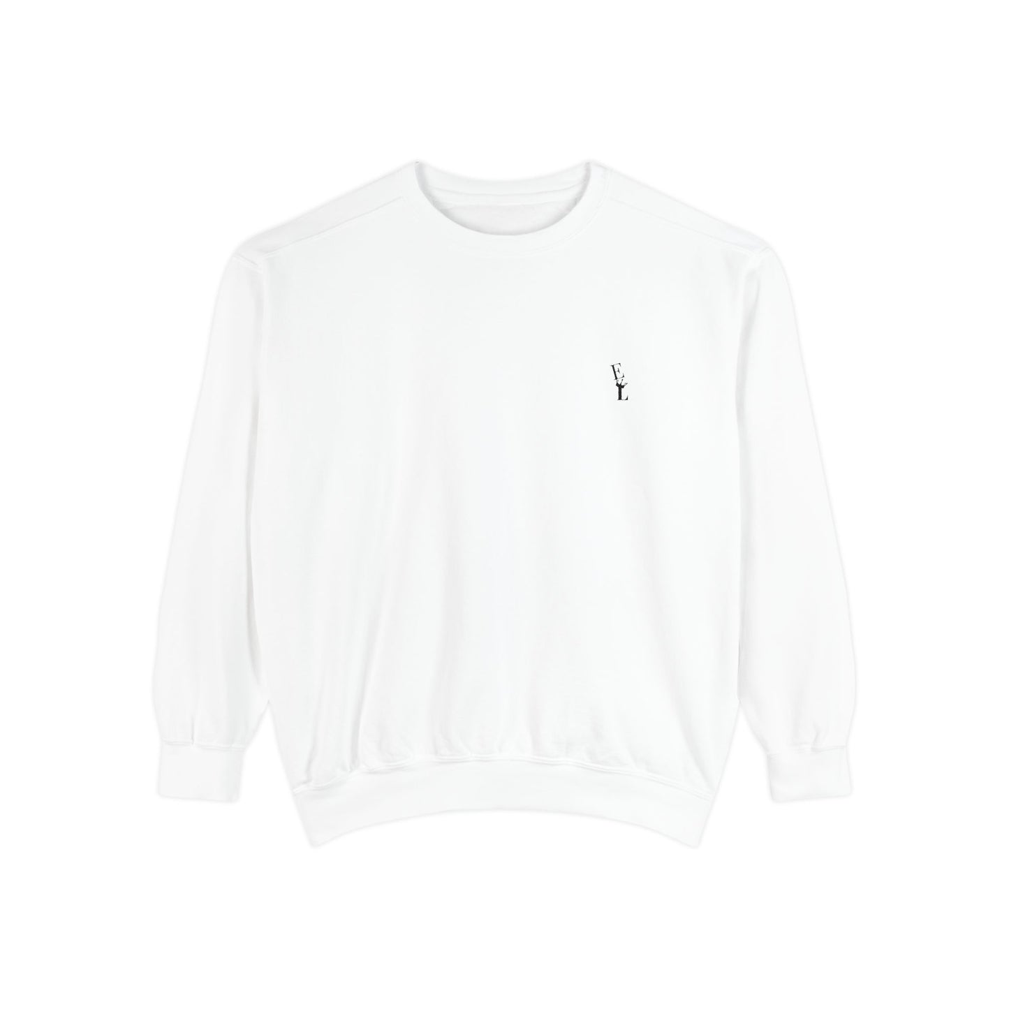 Everton Lane® Garment-Dyed Sweatshirt – White | Signature Black Embroidery
