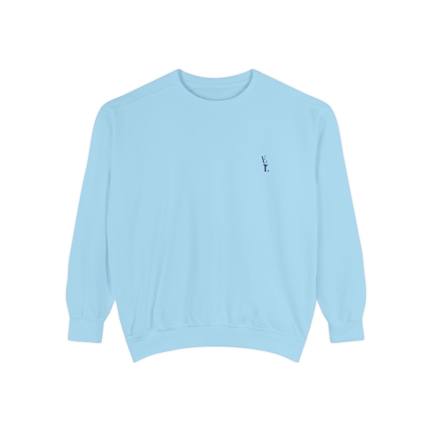 Everton Lane® Garment-Dyed Sweatshirt – Sky Blue | Signature Navy Blue Embroidery