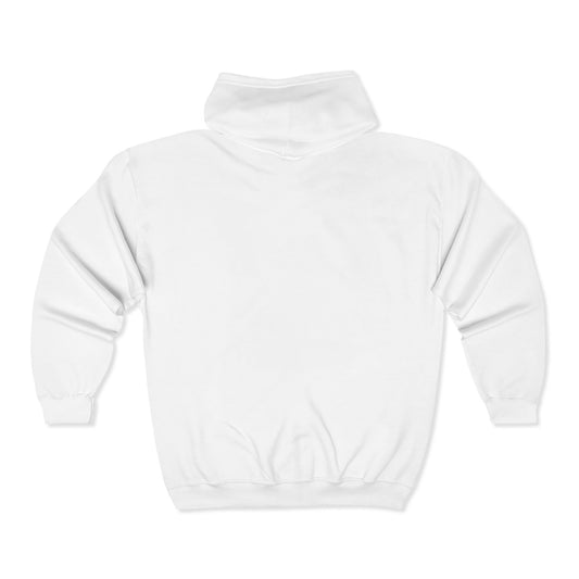 Everton Lane® Heavyweight Zip Hoodie – White | Signature Black Embroidery