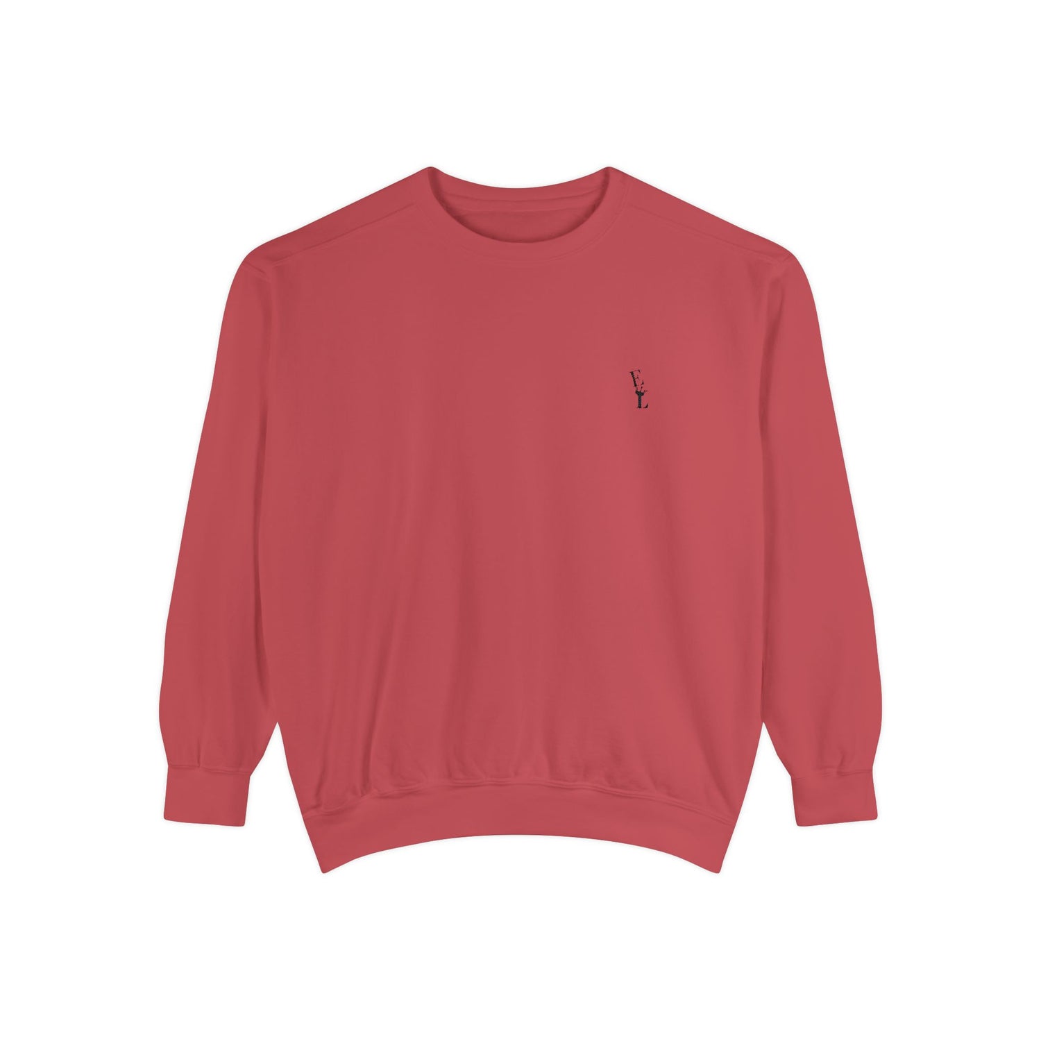 Everton Lane® Garment-Dyed Sweatshirt – Crimson | Signature Black Embroidery