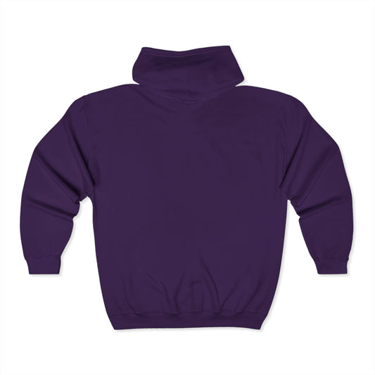 Everton Lane® Heavyweight Zip Hoodie – Purple | Signature Golden Embroidery