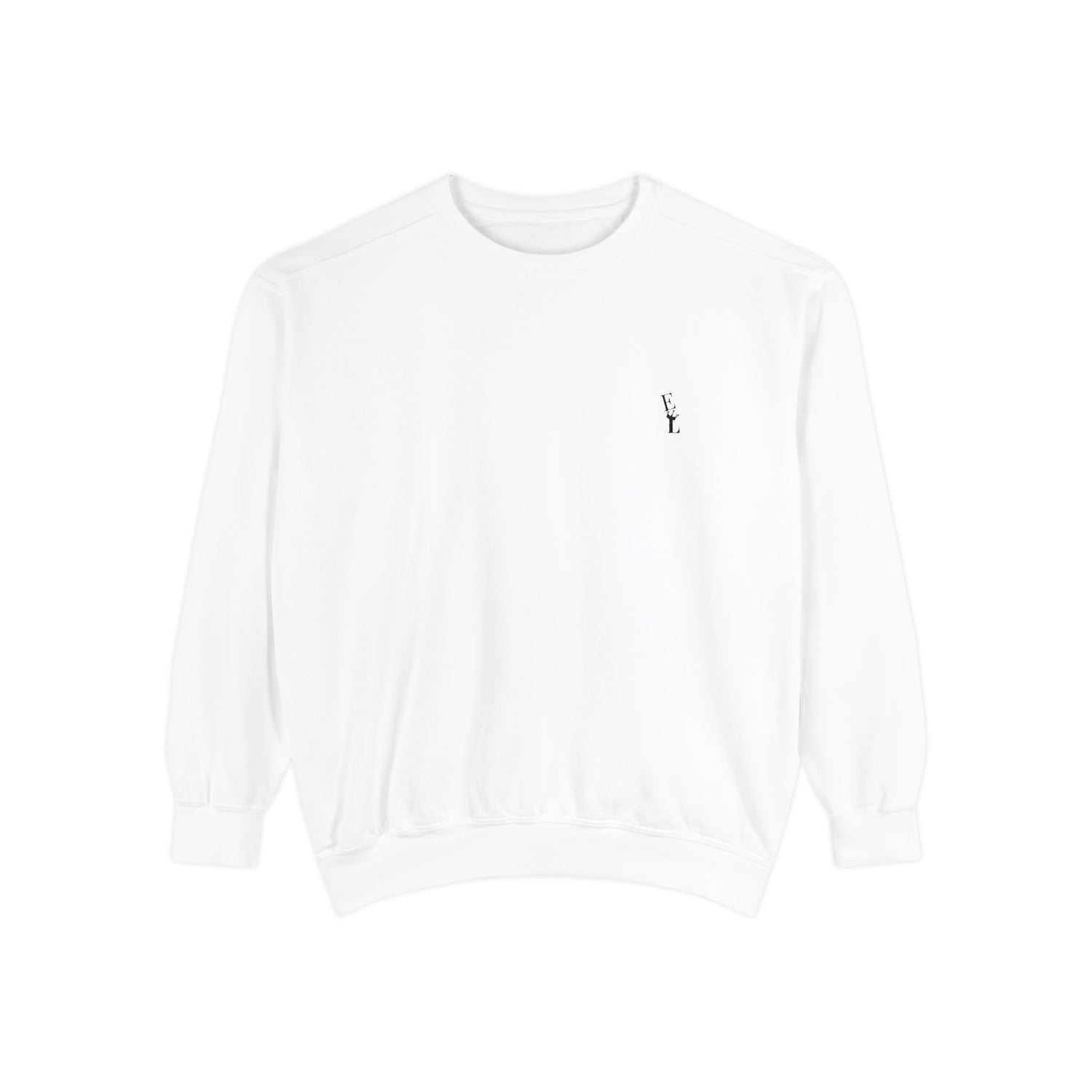 Everton Lane® Garment-Dyed Sweatshirt – White | Signature Black Embroidery
